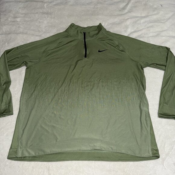 Men's Nike Dri-FIT ADV Tour Green 1/2 Zip Golf Top FD5833-386 Size XLarge - Picture 1 of 7